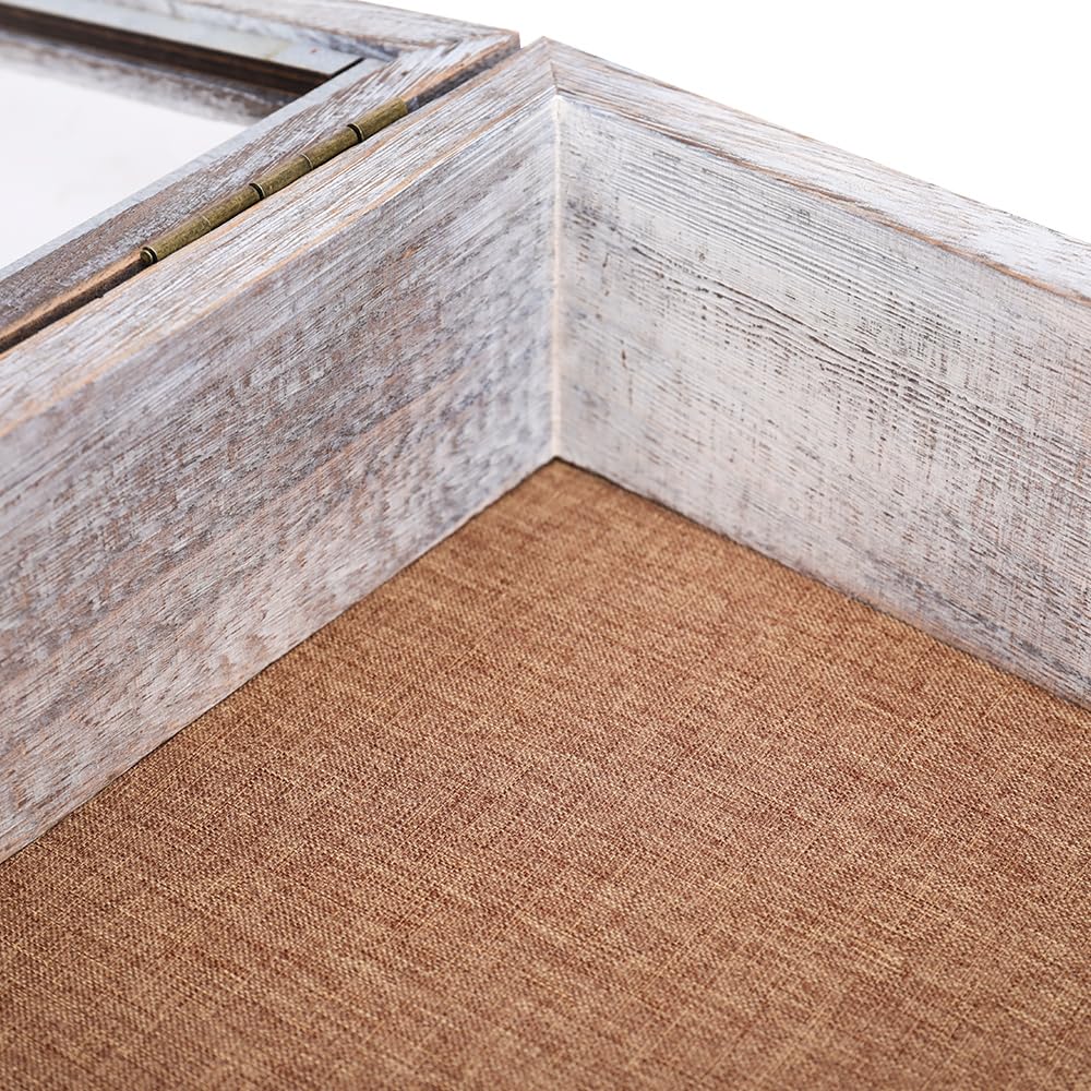 HOUOOFVA 12x12x4 Extra Deep Shadow Box Display Case for Pictures Photos and Keepsakes in Distressed White - View 5 of 7