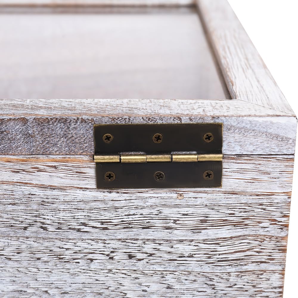 HOUOOFVA 12x12x4 Extra Deep Shadow Box Display Case for Pictures Photos and Keepsakes in Distressed White - View 7 of 7