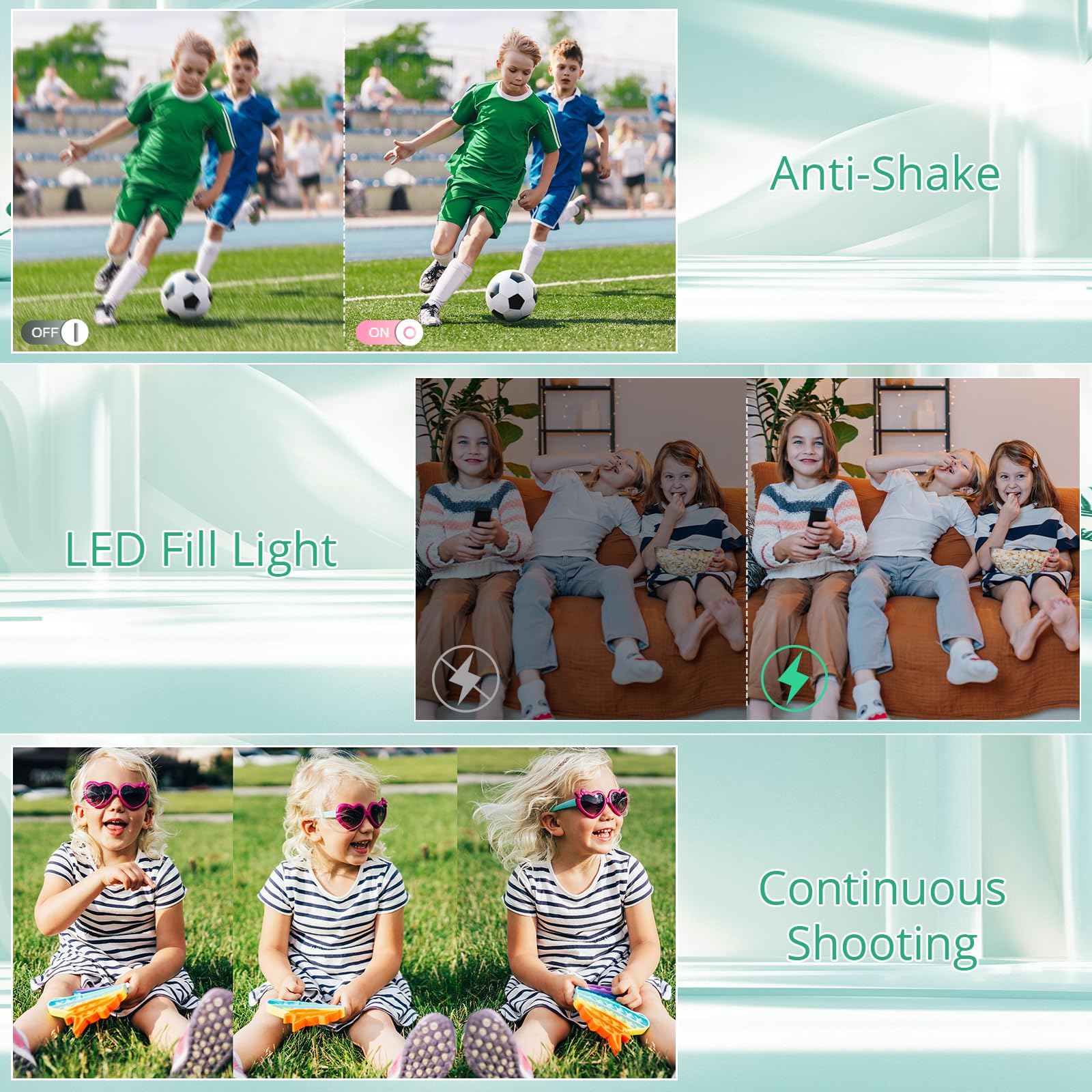 toberto Digital Camera 1080P 44MP Compact Point and Shoot for Kids with 16X Zoom Anti-Shake Ideal Travel Camera Gift for Boys Girls Teens - View 5 of 7