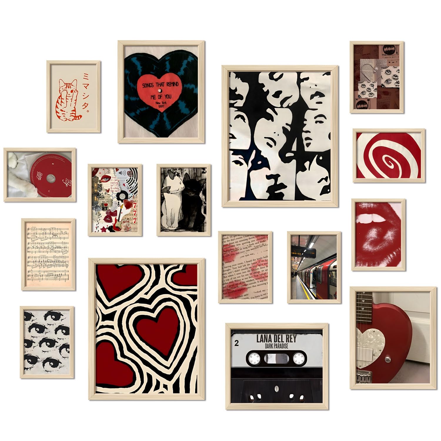 ANERZA ANERZA 16 PCS Downtown Girl Room Decor Y2K Wall Art Prints Coquette Posters Aesthetic Wall Collage Kit Vintage Dorm Gallery Home Decor