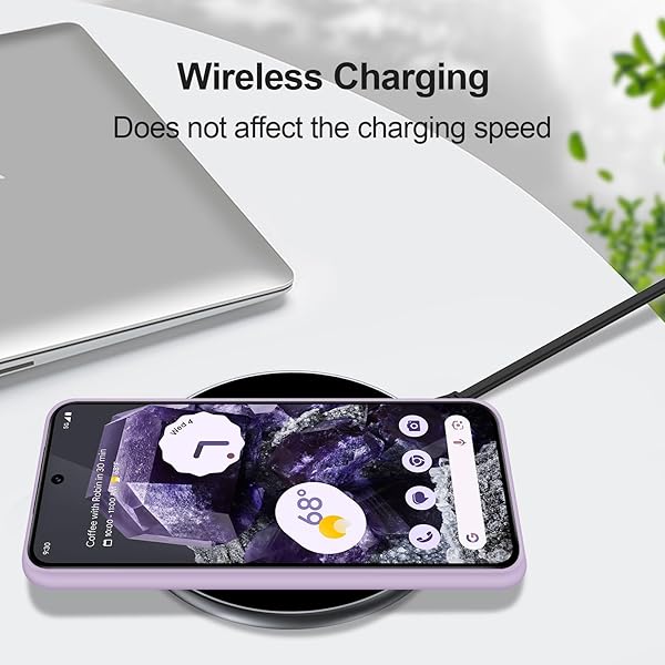 GiiYoon GiiYoon Silicone Case for Google Pixel 8 Full Body Soft Touch Shockproof Cover with Camera Protection and Microfiber Lining Purple - View 9 of 11