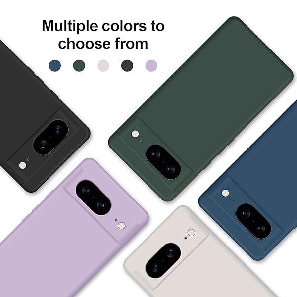 GiiYoon GiiYoon Silicone Case for Google Pixel 8 Full Body Soft Touch Shockproof Cover with Camera Protection and Microfiber Lining Purple - View 10 of 11