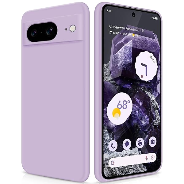 GiiYoon GiiYoon Silicone Case for Google Pixel 8 Full Body Soft Touch Shockproof Cover with Camera Protection and Microfiber Lining Purple - View 3 of 11