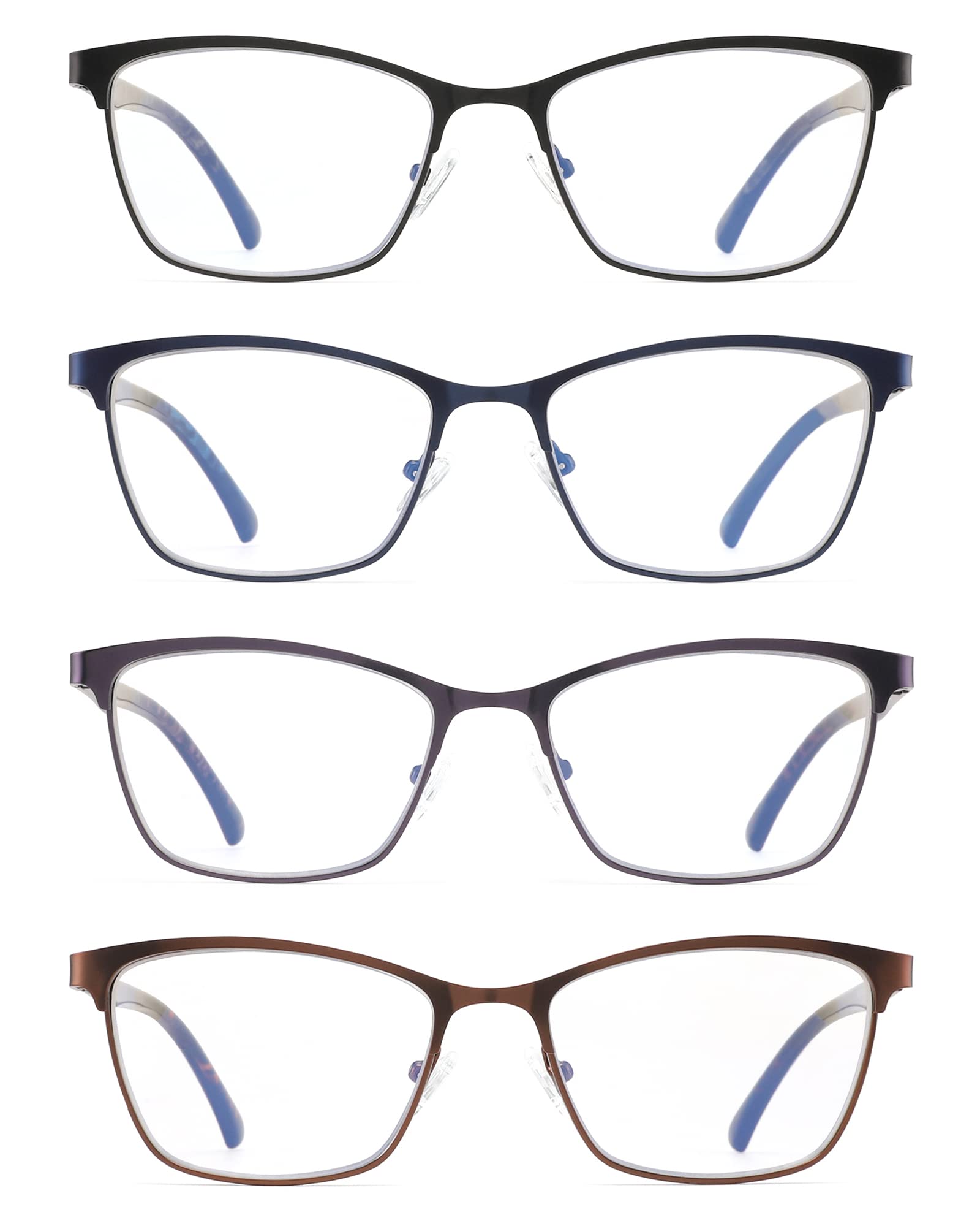 HIYANJN HIYANJN 4 Pack Reading Glasses Blue Light Blocking Metal Frame Eyeglasses for Men and Women 2.75 Strength - View 3 of 7