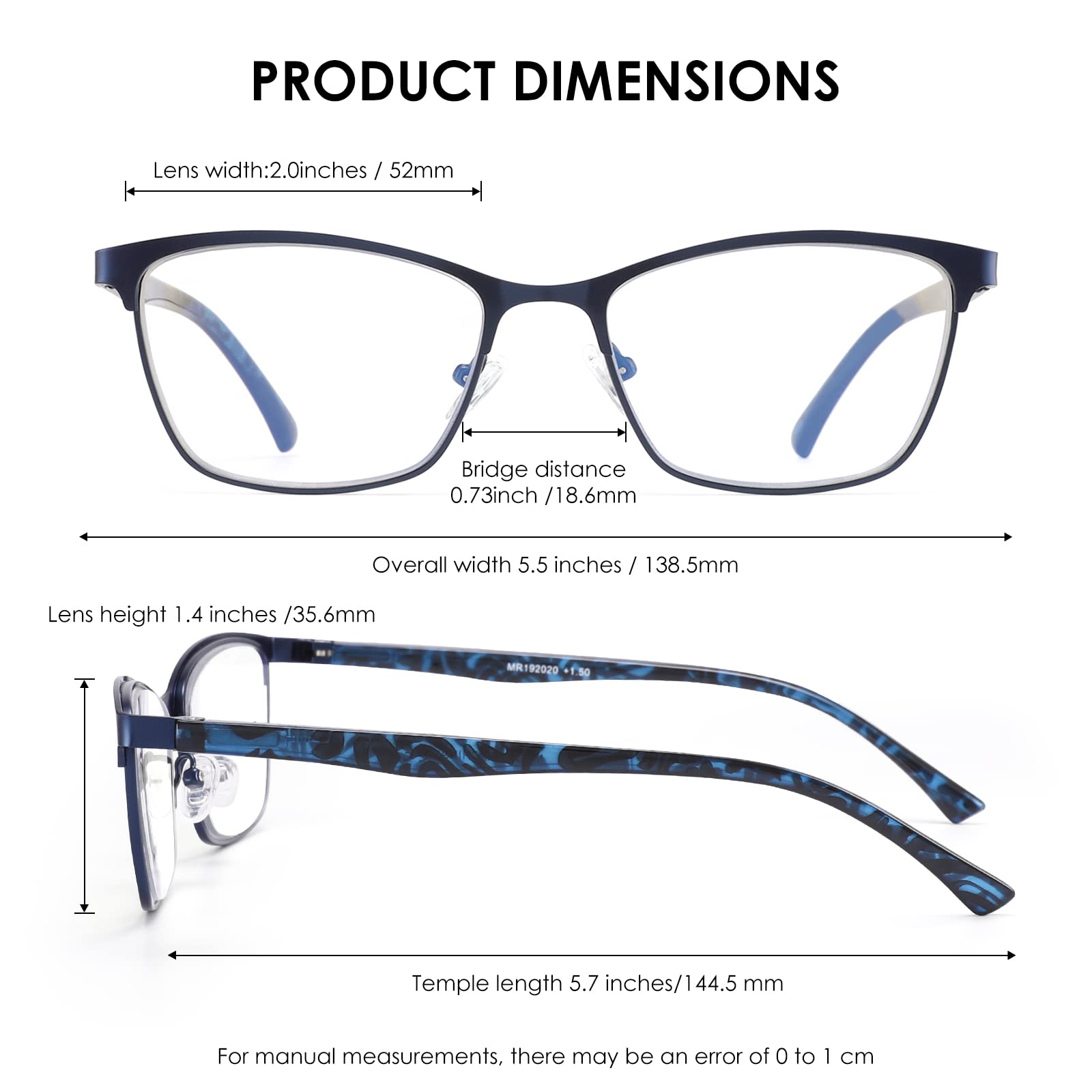 HIYANJN HIYANJN 4 Pack Reading Glasses Blue Light Blocking Metal Frame Eyeglasses for Men and Women 2.75 Strength - View 4 of 7