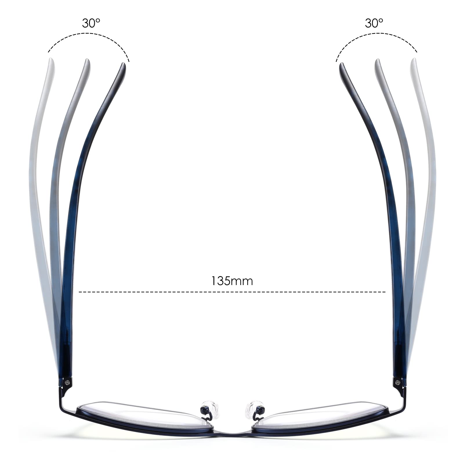 HIYANJN HIYANJN 4 Pack Reading Glasses Blue Light Blocking Metal Frame Eyeglasses for Men and Women 2.75 Strength - View 6 of 7