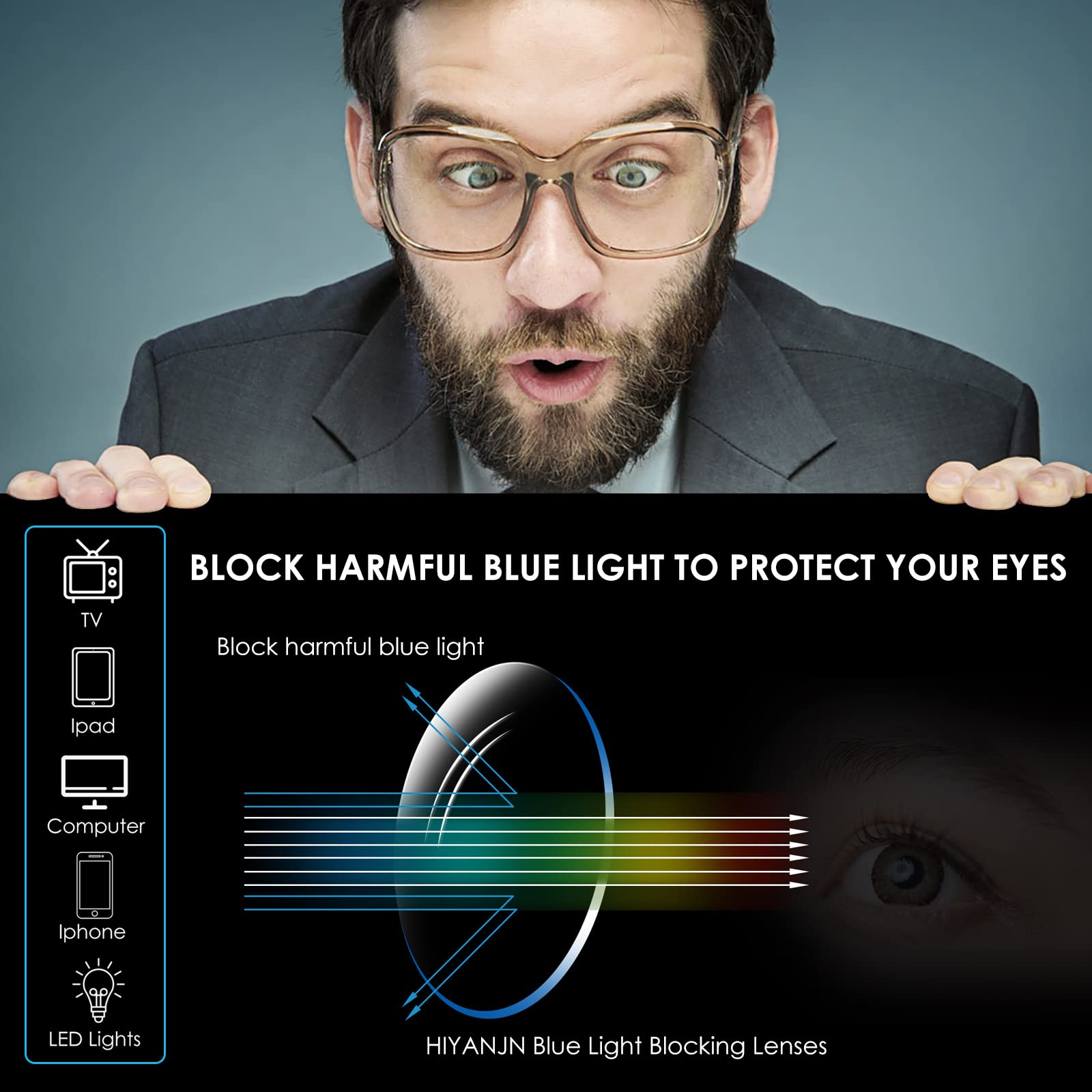 HIYANJN HIYANJN 4 Pack Reading Glasses Blue Light Blocking Metal Frame Eyeglasses for Men and Women 2.75 Strength - View 7 of 7