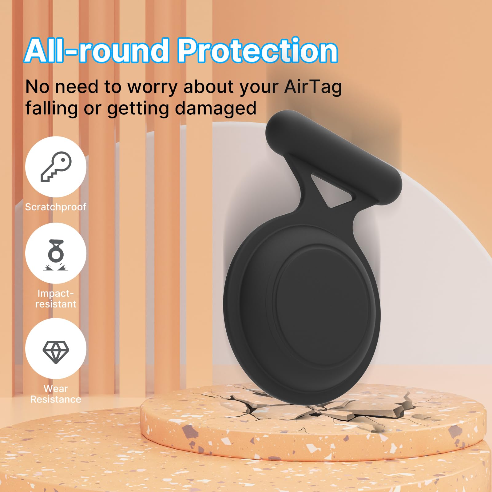 BOBOBEV Waterproof Airtag Holder for Kids 2 Pack Hidden Case with Pin Full Cover GPS Tracker Clip Compatible with Apple Airtag for Toddlers and Children - View 4 of 7