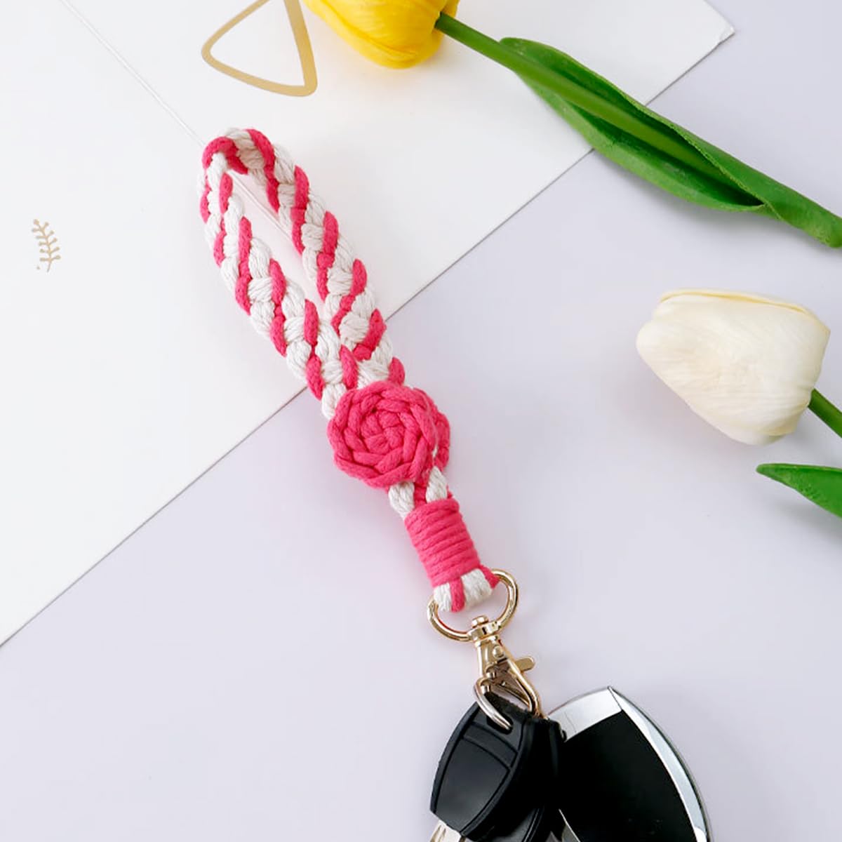 CHIWUTECH CHIWUTECH Boho Macrame Phone Wrist Strap Cell Phone Lanyard Keychain Wristlet Charm Anti-Loss Phone Chain for Easy Carrying - View 2 of 9