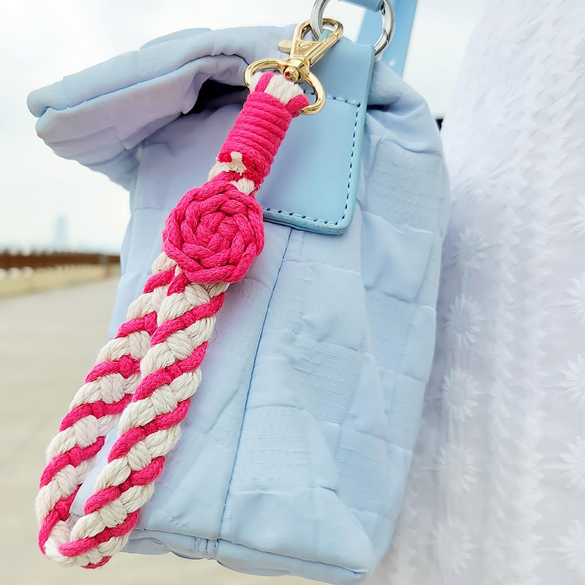 CHIWUTECH CHIWUTECH Boho Macrame Phone Wrist Strap Cell Phone Lanyard Keychain Wristlet Charm Anti-Loss Phone Chain for Easy Carrying - View 3 of 9