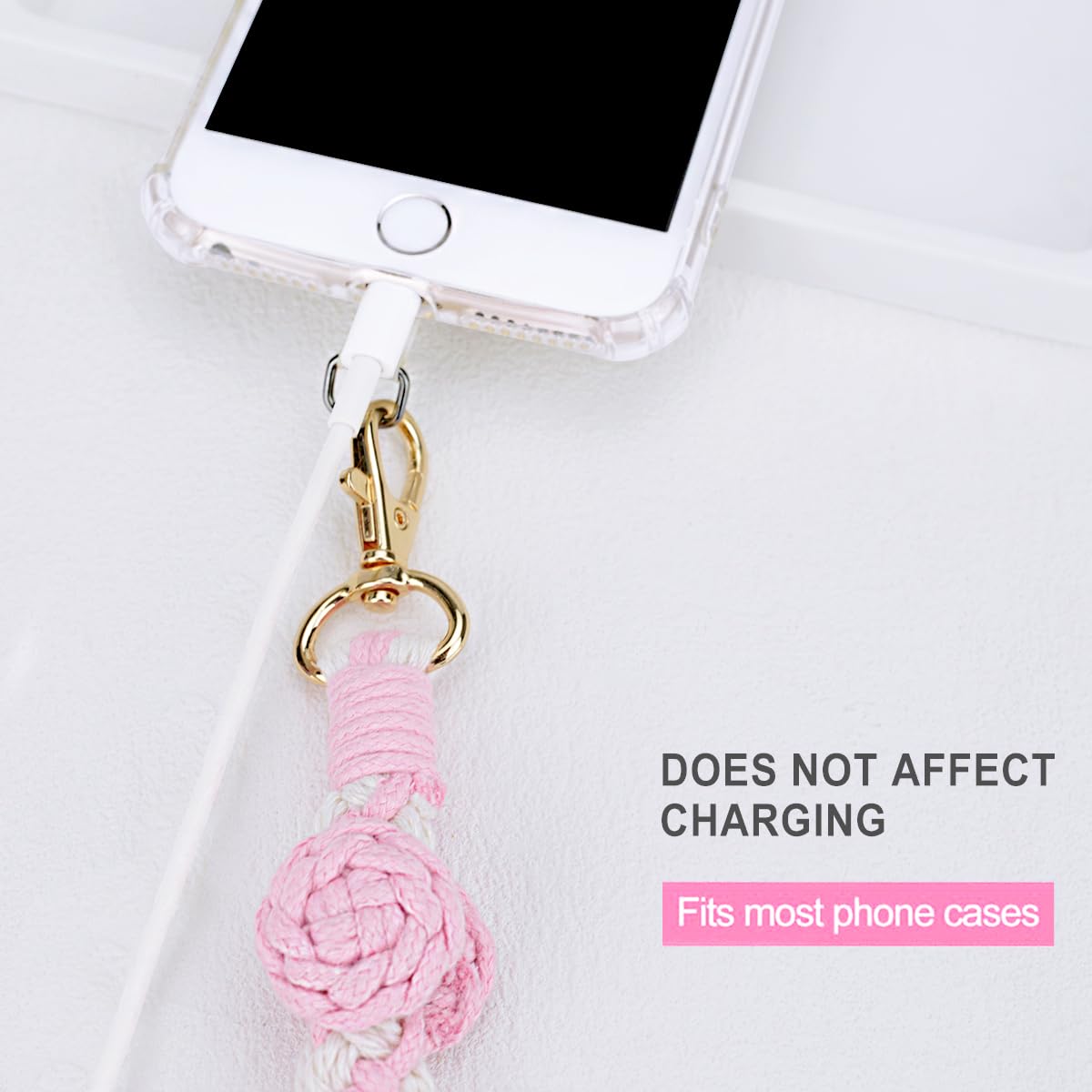 CHIWUTECH CHIWUTECH Boho Macrame Phone Wrist Strap Cell Phone Lanyard Keychain Wristlet Charm Anti-Loss Phone Chain for Easy Carrying - View 4 of 9