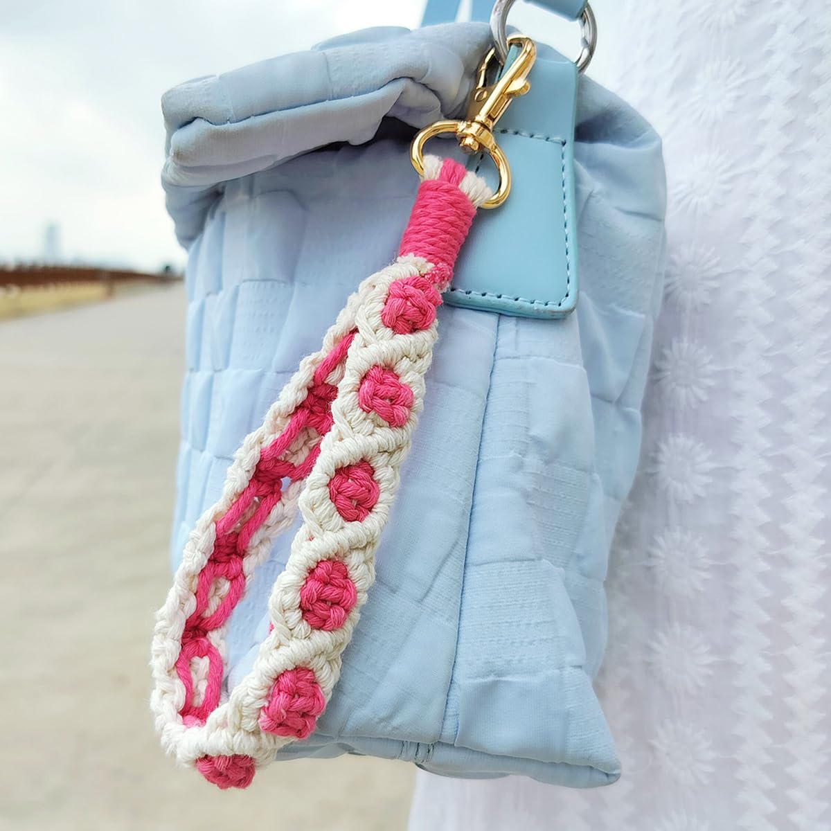 CHIWUTECH CHIWUTECH Boho Macrame Phone Wrist Strap Cell Phone Lanyard Keychain Wristlet Charm Anti-Loss Phone Chain for Easy Carrying - View 8 of 9