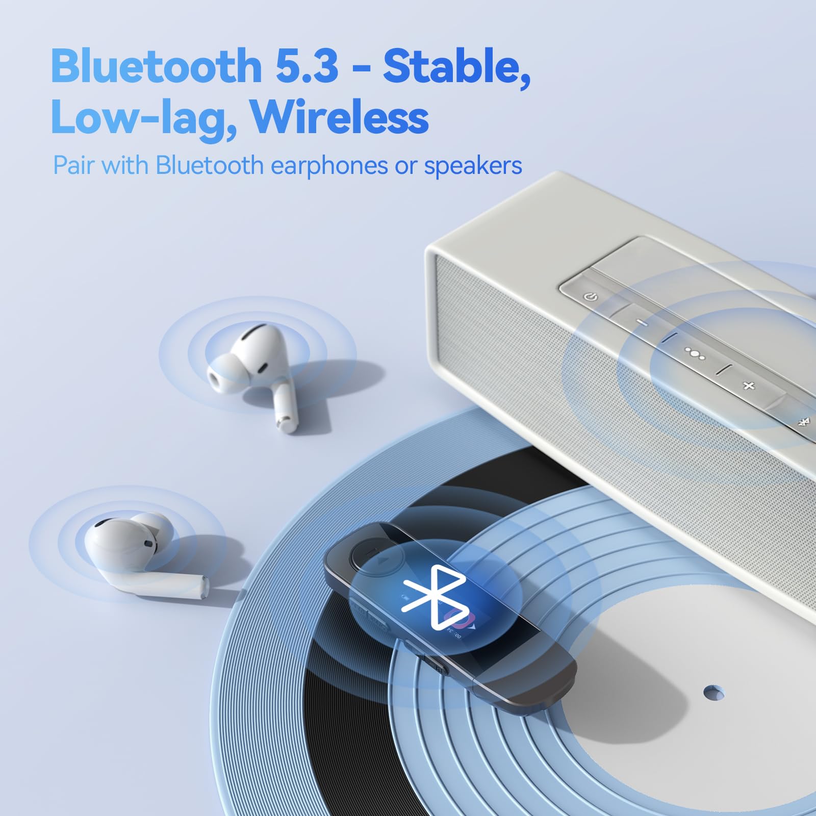 AGPTEK 64GB Bluetooth MP3 Player AGPTEK U5PL Type-C USB Music Player with Clip FM Radio Recording Mobile Phone Connection - View 5 of 8