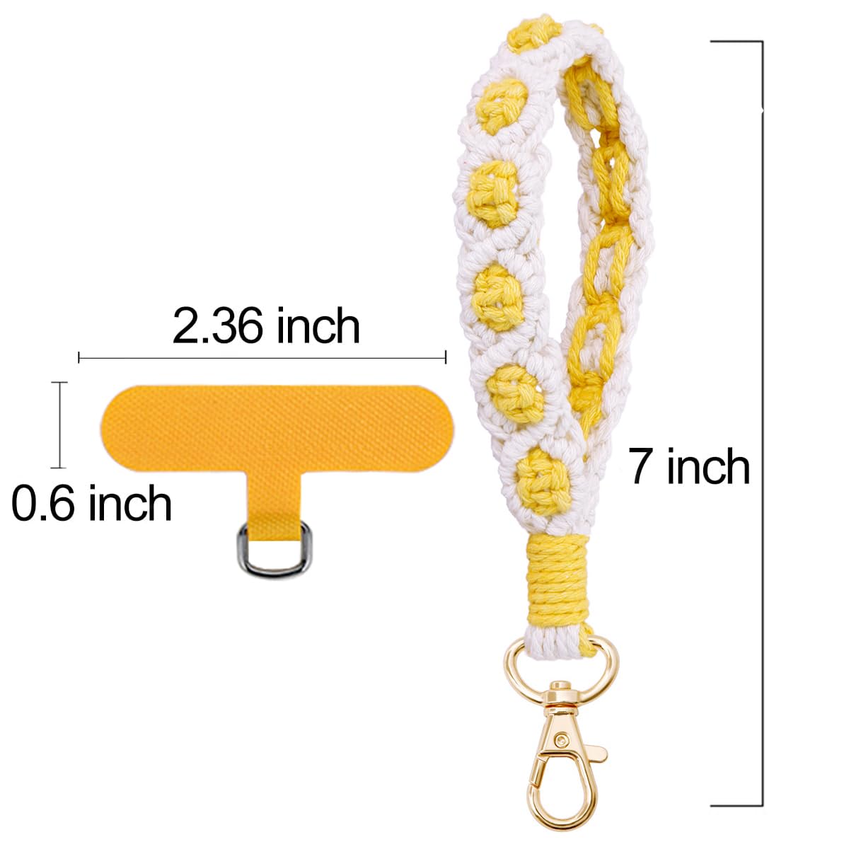 CHIWUTECH CHIWUTECH Boho Macrame Phone Wrist Strap Cell Phone Lanyard Keychain Wristlet Charm Anti-Loss Phone Chain for Easy Carrying - View 5 of 5