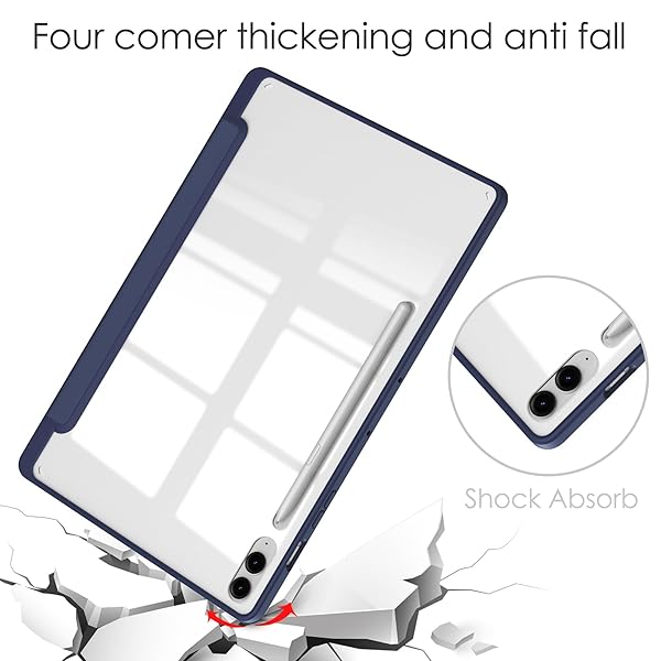 Gylint Gylint Hybrid Slim Case for Samsung Galaxy Tab S9 FE 11 inch Clear Back Shell with S Pen Holder for SM-X510 X516B X710 X716B - View 8 of 8