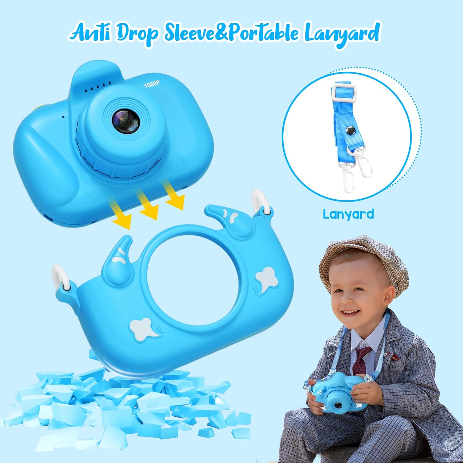 BEVLXNIV Kids Digital Camera Dual Lens 32GB SD Card Perfect Gift for Boys and Girls Aged 3 to 8 Ideal for Christmas or Birthday - View 2 of 7