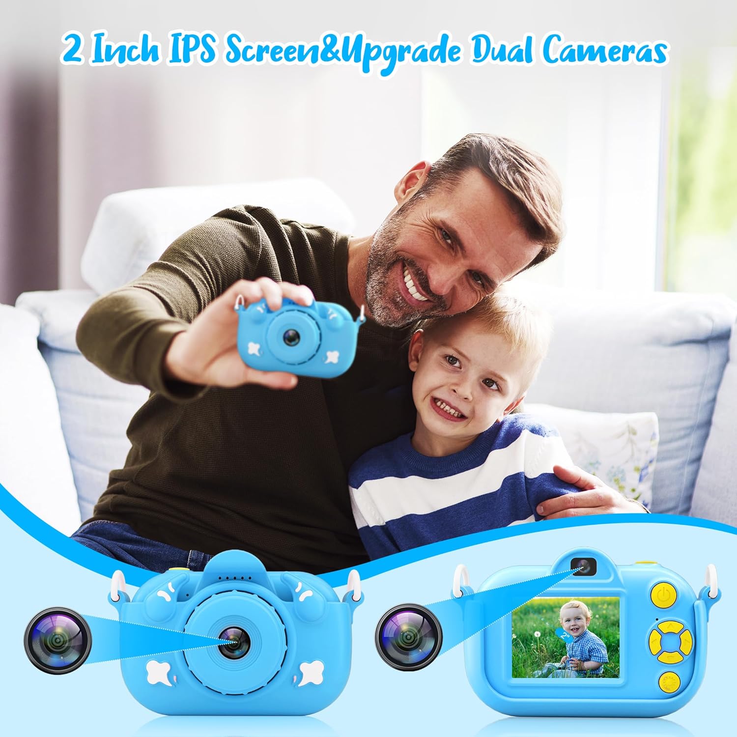 BEVLXNIV Kids Digital Camera Dual Lens 32GB SD Card Perfect Gift for Boys and Girls Aged 3 to 8 Ideal for Christmas or Birthday - View 5 of 7