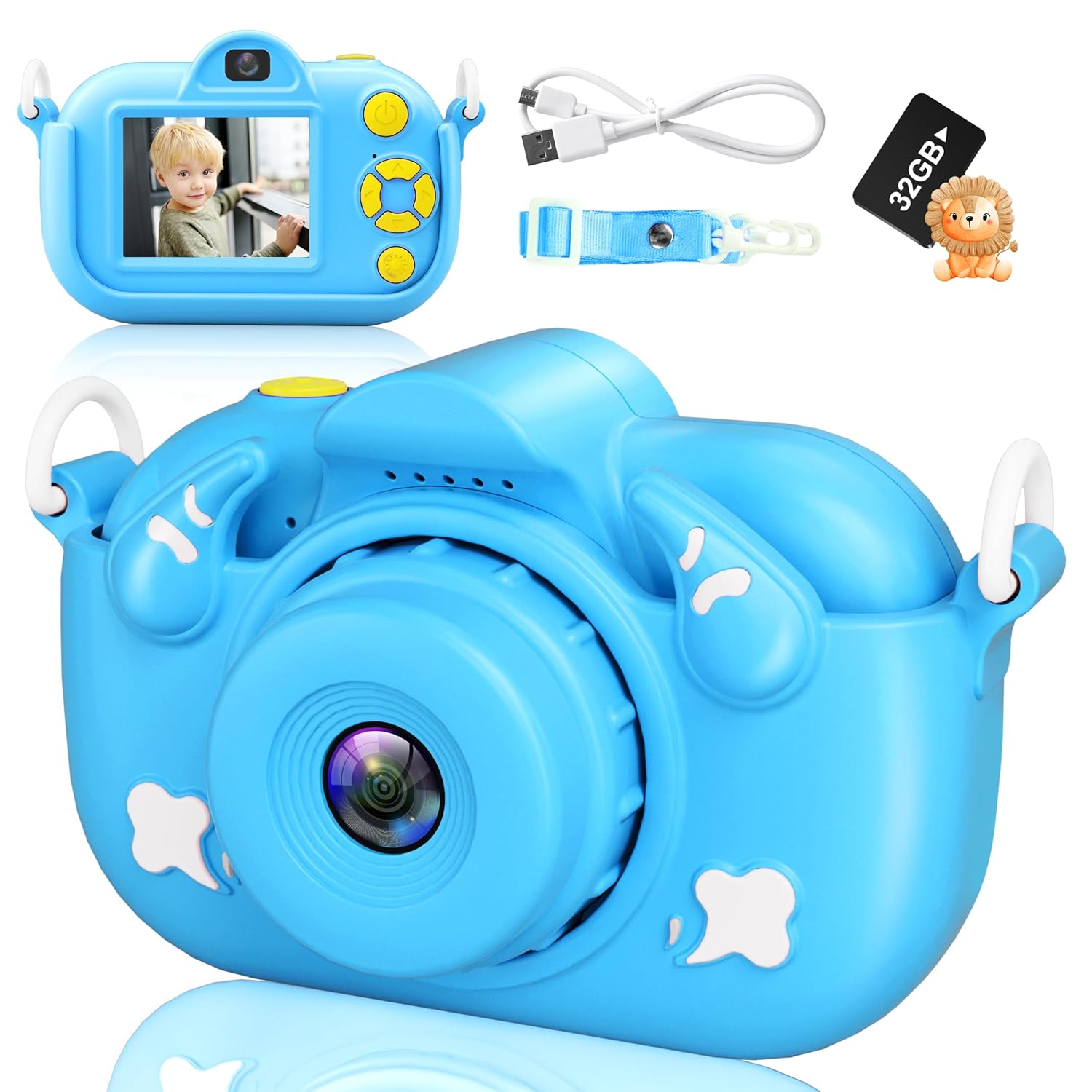 BEVLXNIV Kids Digital Camera Dual Lens 32GB SD Card Perfect Gift for Boys and Girls Aged 3 to 8 Ideal for Christmas or Birthday