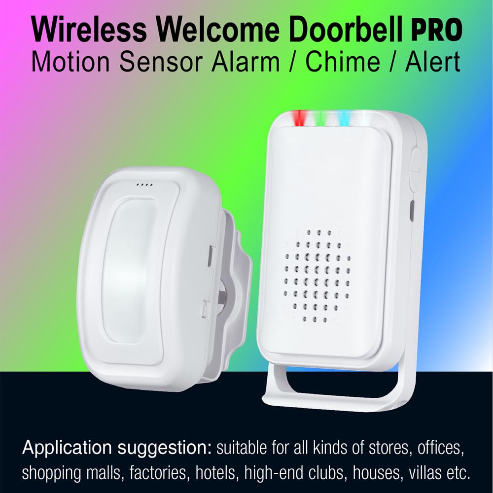 Enegg Motion Sensor Doorbell Entry Alert Wireless Chime with 2 Sensors and 1 Receiver for Home Office Store Security - View 3 of 8