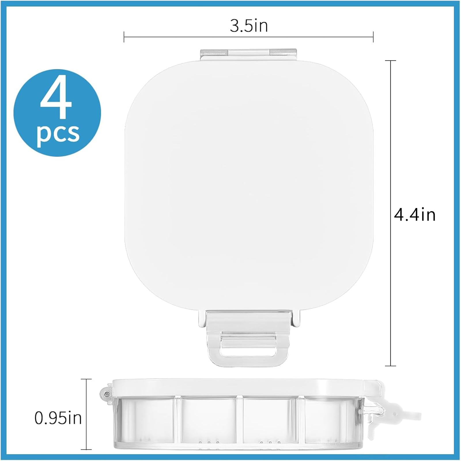 Yeaqee Yeaqee 4 Pcs Airtight Paint Storage Palette Box 16 Wells Small Paint Palette with Lid for Watercolor Gouache Oil Painting Art - View 2 of 7
