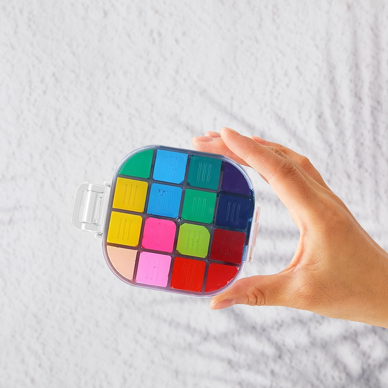 Yeaqee Yeaqee 4 Pcs Airtight Paint Storage Palette Box 16 Wells Small Paint Palette with Lid for Watercolor Gouache Oil Painting Art - View 4 of 7