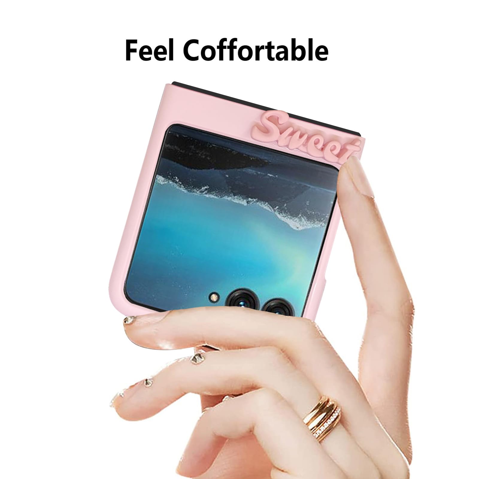 Yohulod Yohulod Pink Cute Case for Motorola Razr Plus 2023 Ultra Thin Shockproof Protective Cover with Pearl Chain Non-Slip Design - View 6 of 6