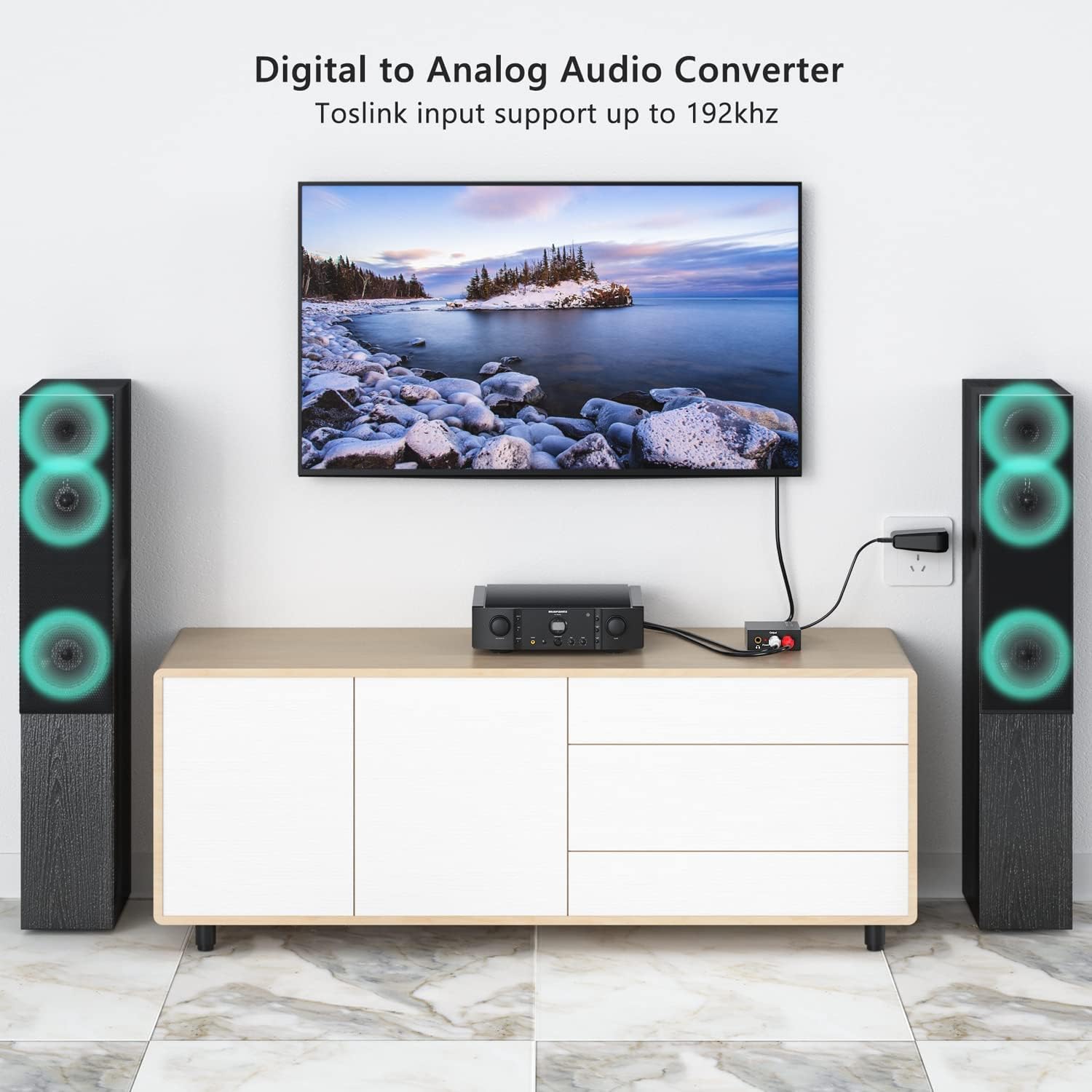 DigitConvert High-Quality DAC 192KHz Digital to Analog Converter & Optical to RCA Adapter for PS4 & Home Cinema - View 5 of 7