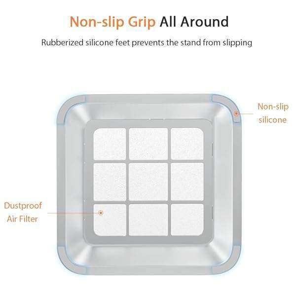 IFCASE IFCASE Desktop Dust & Air Filter Stand for Mac Mini 2010-2023 & Mac Studio M1/M2 - Silver - View 4 of 10