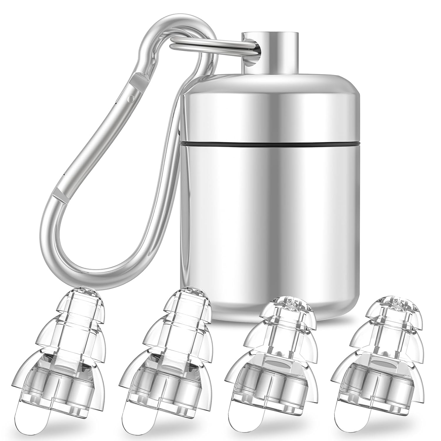 YomauiYee High Fidelity Concert Earplugs for Musicians Noise Reduction 24db Filter Technology Ear Protection for Music Festivals DJs Nightclubs Drummers 2 Pairs Silver