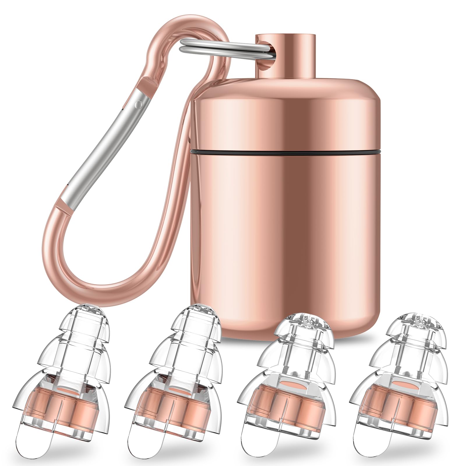 YomauiYee High Fidelity Concert Earplugs for Musicians Noise Reduction 24db Filter Technology Ear Protection for Music Festivals DJs Nightclubs Drummers 2 Pairs Rose Pink