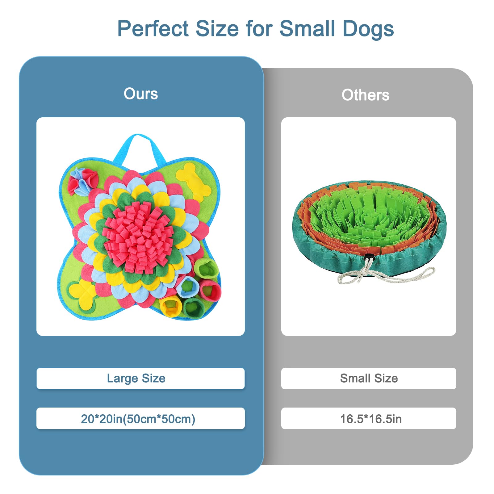 Ankilo Ankilo Snuffle Mat for Dogs 20x20 Dog Feeding Mat for Smell Training Slow Eating Puzzle Mat for Stress Release for Small Medium Large Dogs - View 6 of 9