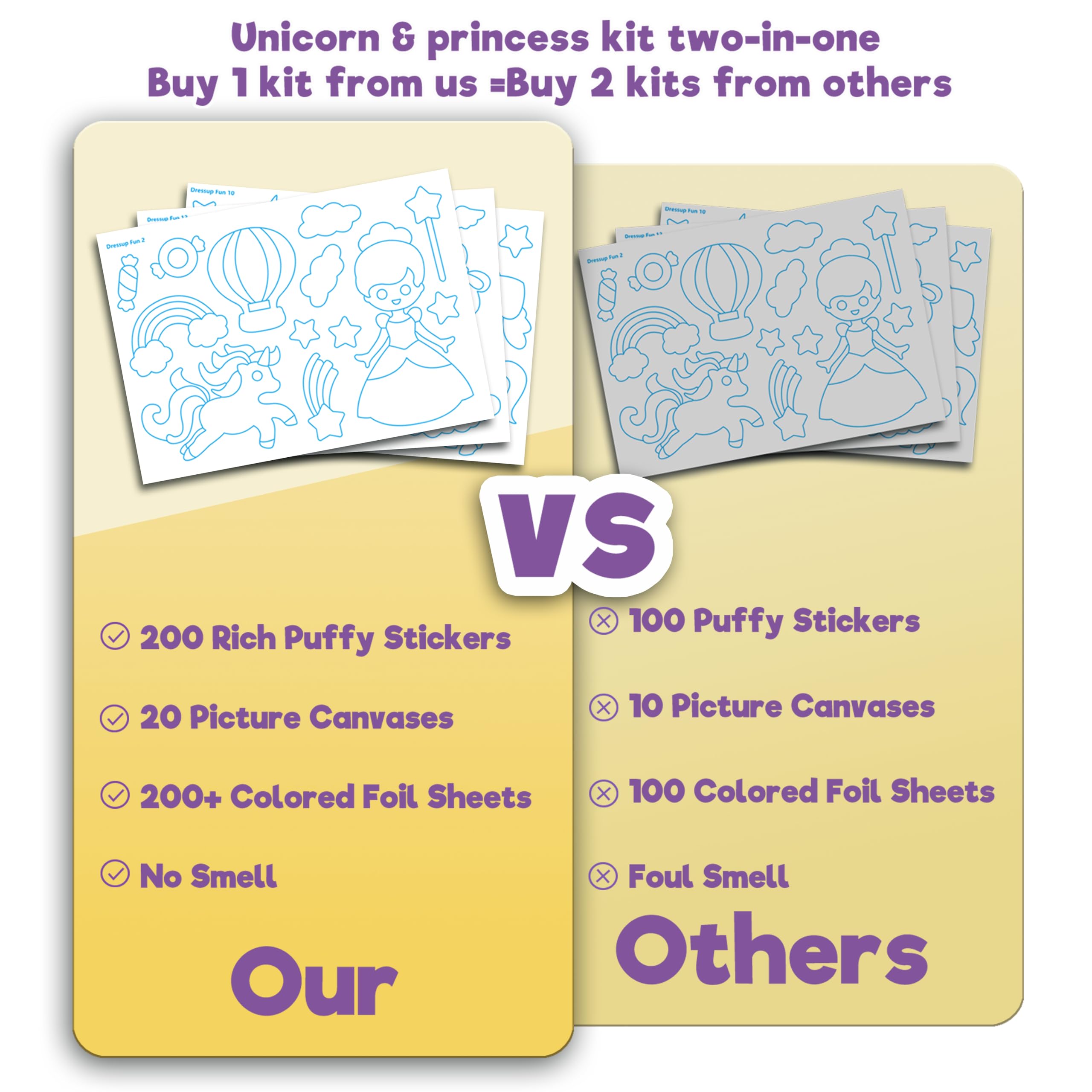 Yazhiji Yazhiji Foil Art Craft Kits for Kids Unicorns Princess Mess Free Fun DIY Activity Set Gifts for Ages 4 to 12 Party Supplies Toys - View 6 of 6