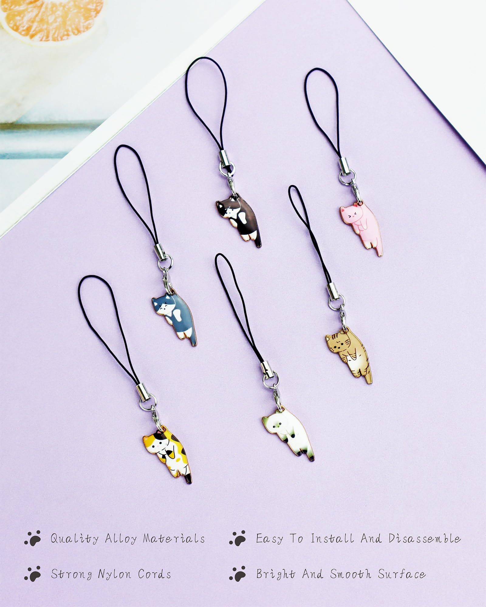 YETOOME YETOOME 12 Pcs Cute Cat Charms for Mobile Phones Aesthetic Hanging Pendants for Backpacks Wallets and Keychains - View 7 of 7