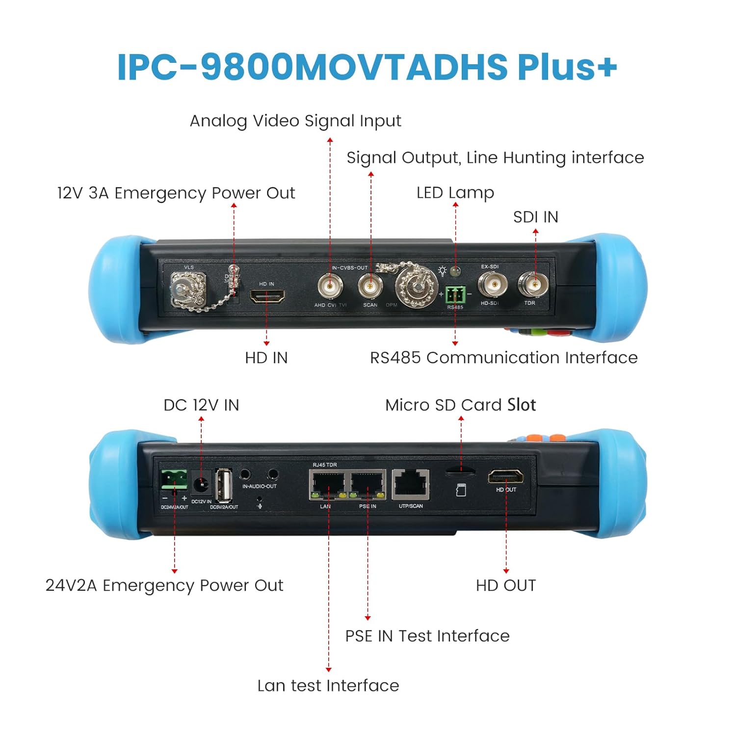 Anpviz Anpviz 8MP CCTV Camera Tester with IPS Touch Screen 5 in 1 AHD CVI TVI CVBS IP Support DMM OPM VFL TDR POE PTZ WiFi 4K HDMI IPC-9800MOVTADHS Plus - View 3 of 8