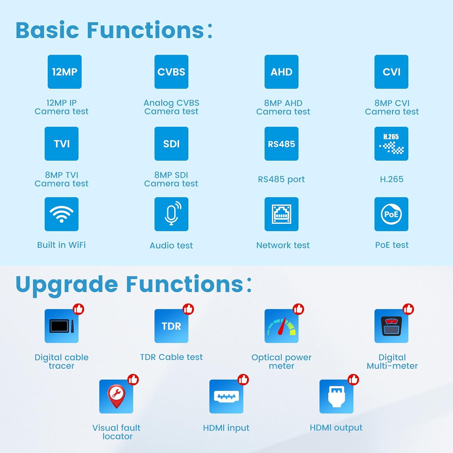 Anpviz Anpviz 8MP CCTV Camera Tester with IPS Touch Screen 5 in 1 AHD CVI TVI CVBS IP Support DMM OPM VFL TDR POE PTZ WiFi 4K HDMI IPC-9800MOVTADHS Plus - View 5 of 8