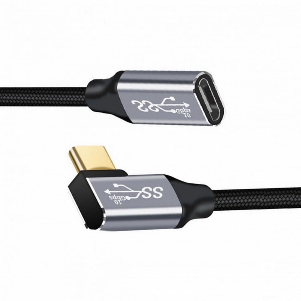 CY CY Cable Left Right Angled USB C 3.1 Male to Female Extension Data Cable 10Gbps 100W Compatible with iPhone 15 Laptop 300cm - View 8 of 9