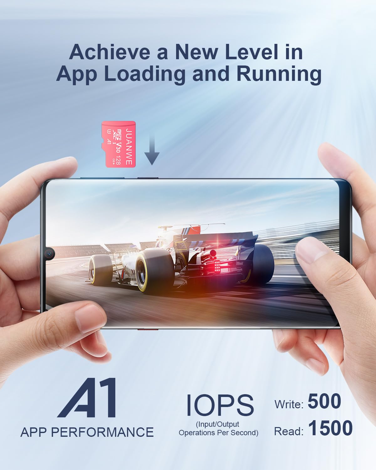 JUANWE JUANWE 128GB Micro SD Card 5 Pack A1 U3 V30 4K Video Recording TF Cards with Adapter for Phone Dash Cam Security Camera - View 3 of 7