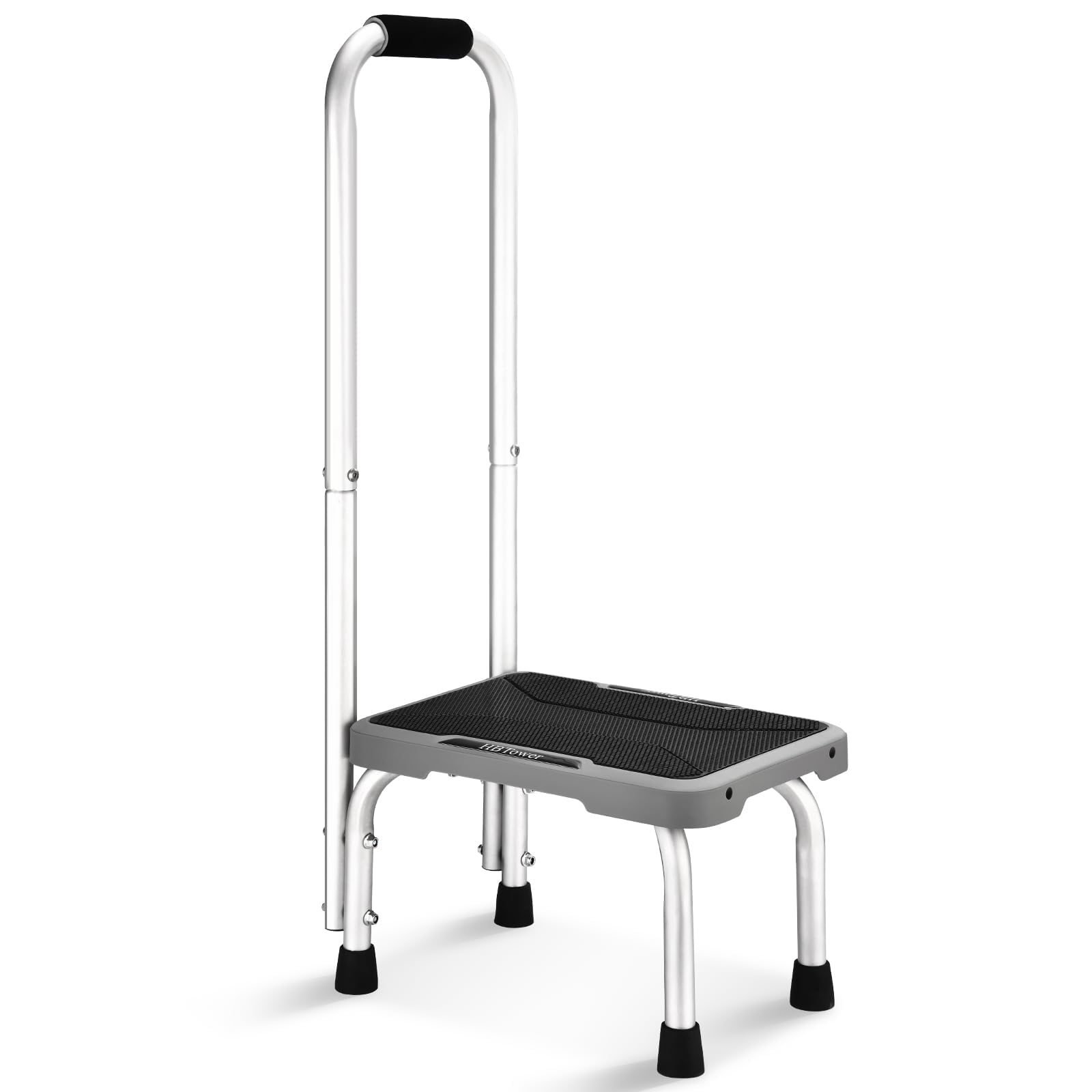 HBTower HBTower Lightweight Aluminum Step Stool with Handle for Seniors Non-Slip Feet Ideal for Bedroom Kitchen and Bathroom Use