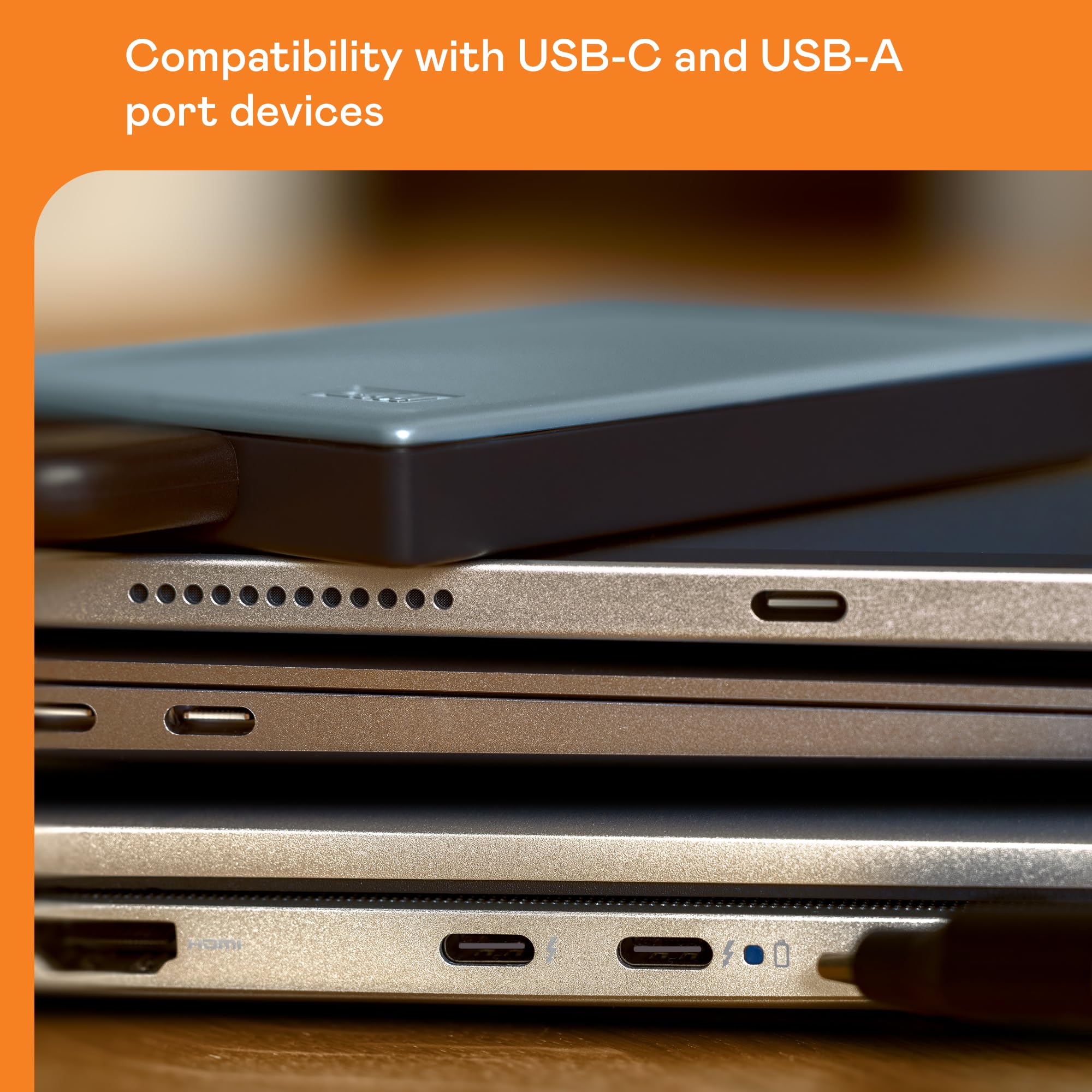 WD WD 4TB My Passport Portable Hard Drive USB-C USB-A Compatible for Windows Mac Chromebook Gaming Consoles with Backup Software and Security - View 3 of 7