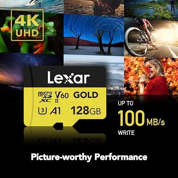 Lexar Lexar 128GB Professional Gold Micro SD Card - UHS-II, 4K UHD, Fast 280/100 MB/s for Drones & Action Cameras - View 6 of 9