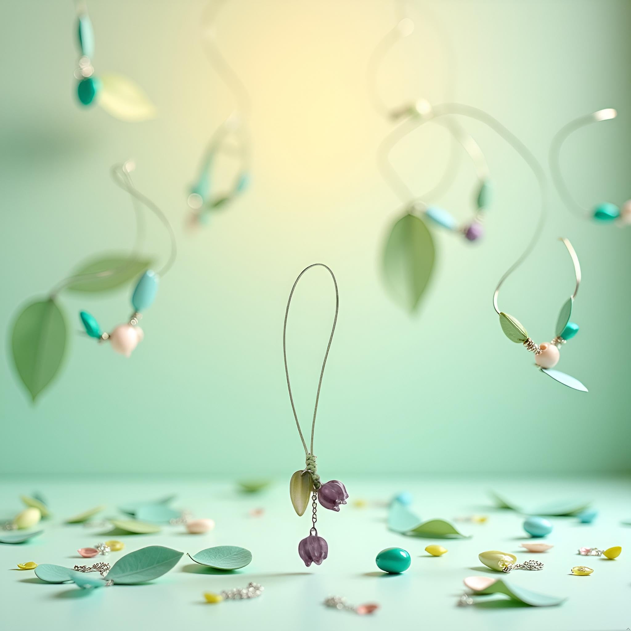 Juroicessry Juroicessry Keyring Phone Charm Hanging Ornaments Key Hang Rope Phone Case Decor Key Chains Headset Cover Cellphone Strap Charms - View 8 of 9