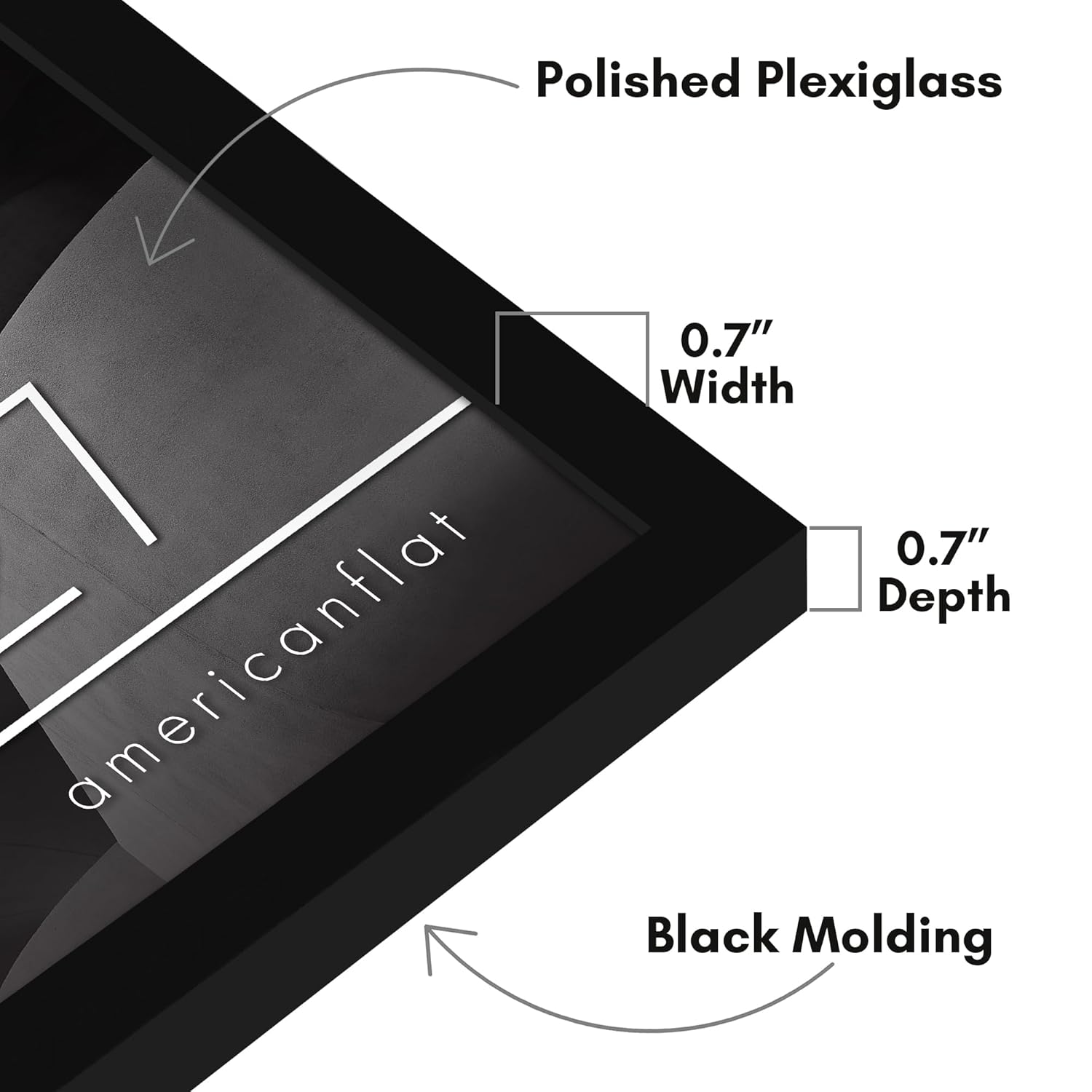 Americanflat Americanflat 20x27 Picture Frame Black with Polished Plexiglass Thin Border for Wall Display Hanging Hardware Included - View 3 of 7