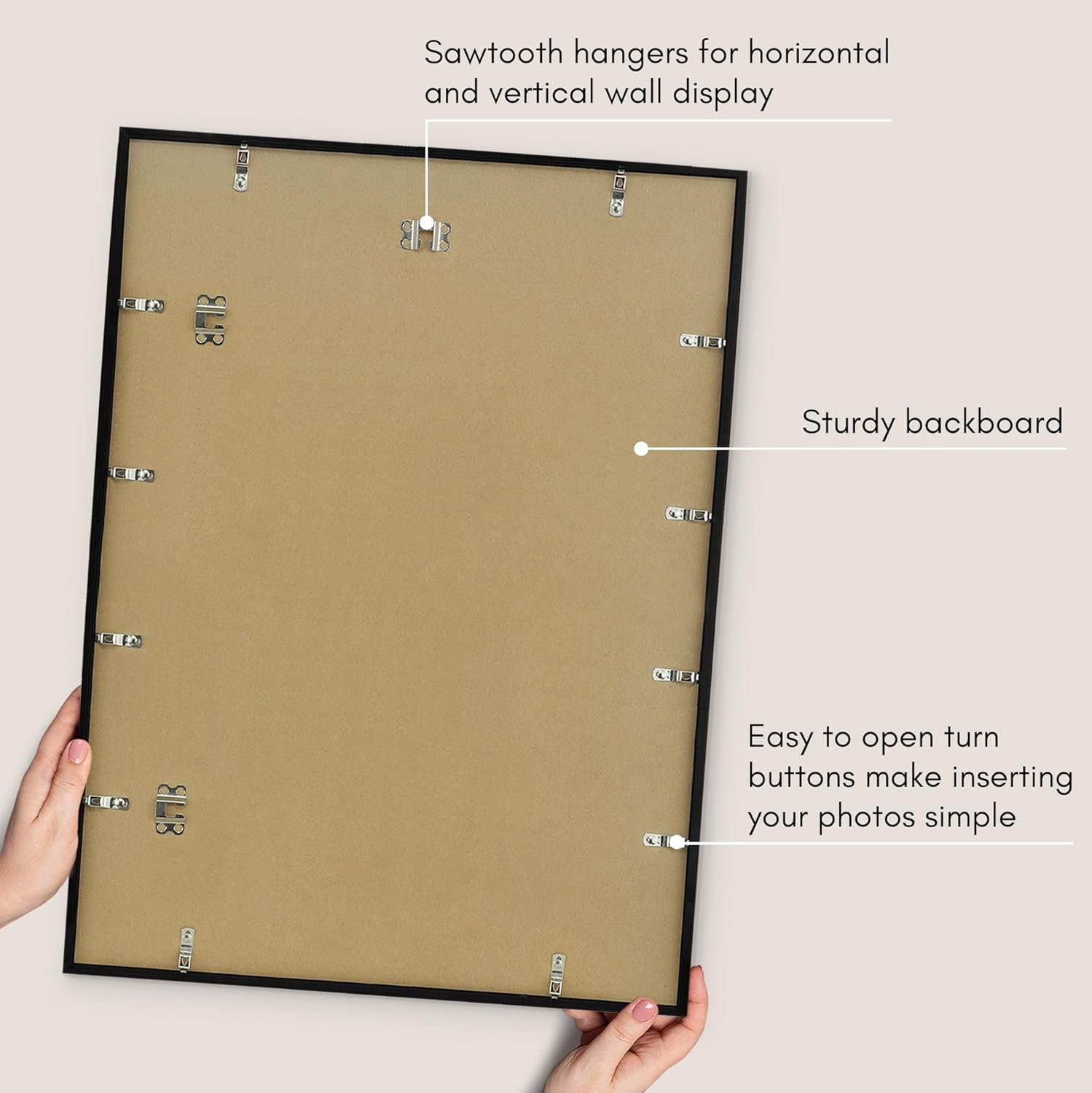 Americanflat Americanflat 20x27 Picture Frame Black with Polished Plexiglass Thin Border for Wall Display Hanging Hardware Included - View 5 of 7