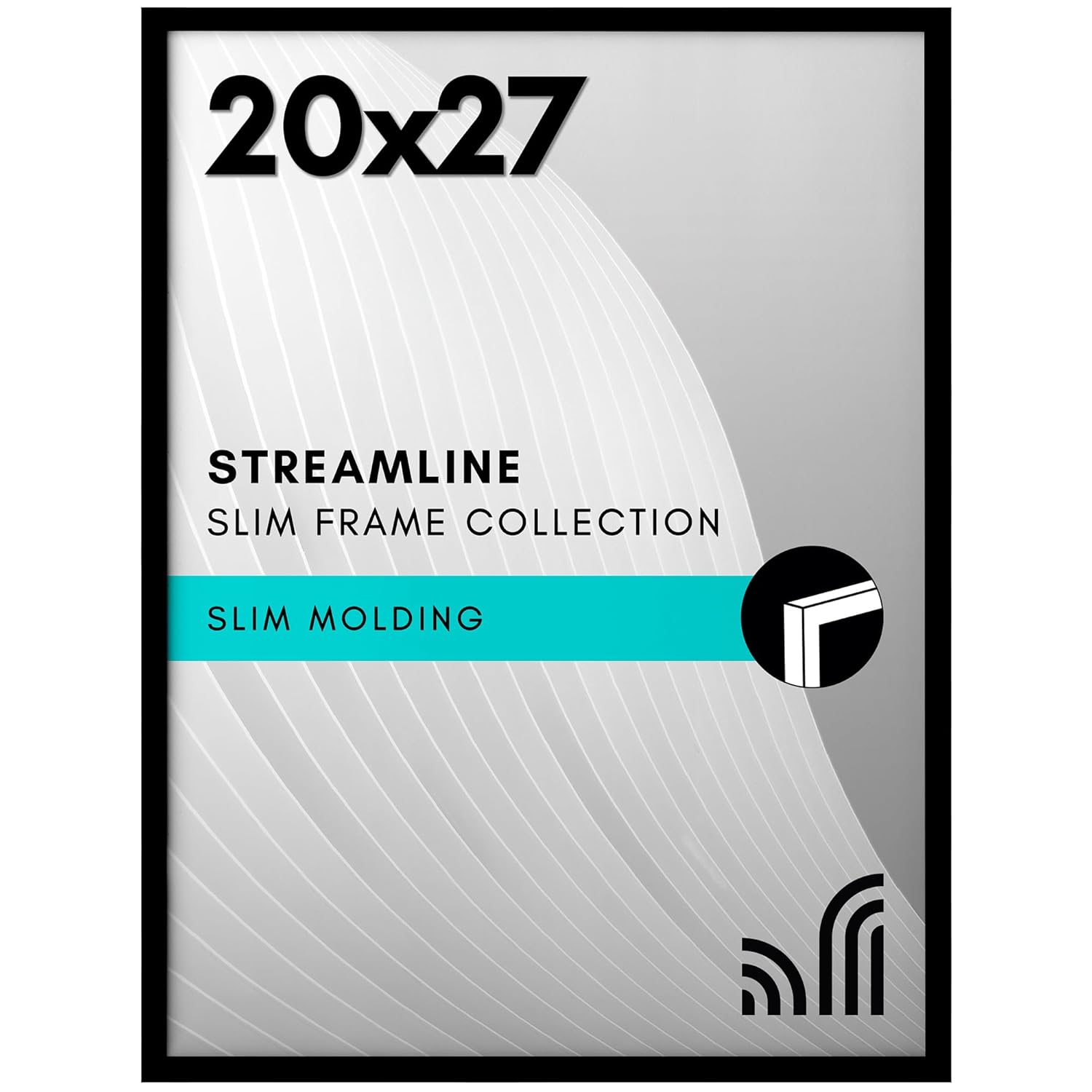 Americanflat Americanflat 20x27 Picture Frame Black with Polished Plexiglass Thin Border for Wall Display Hanging Hardware Included