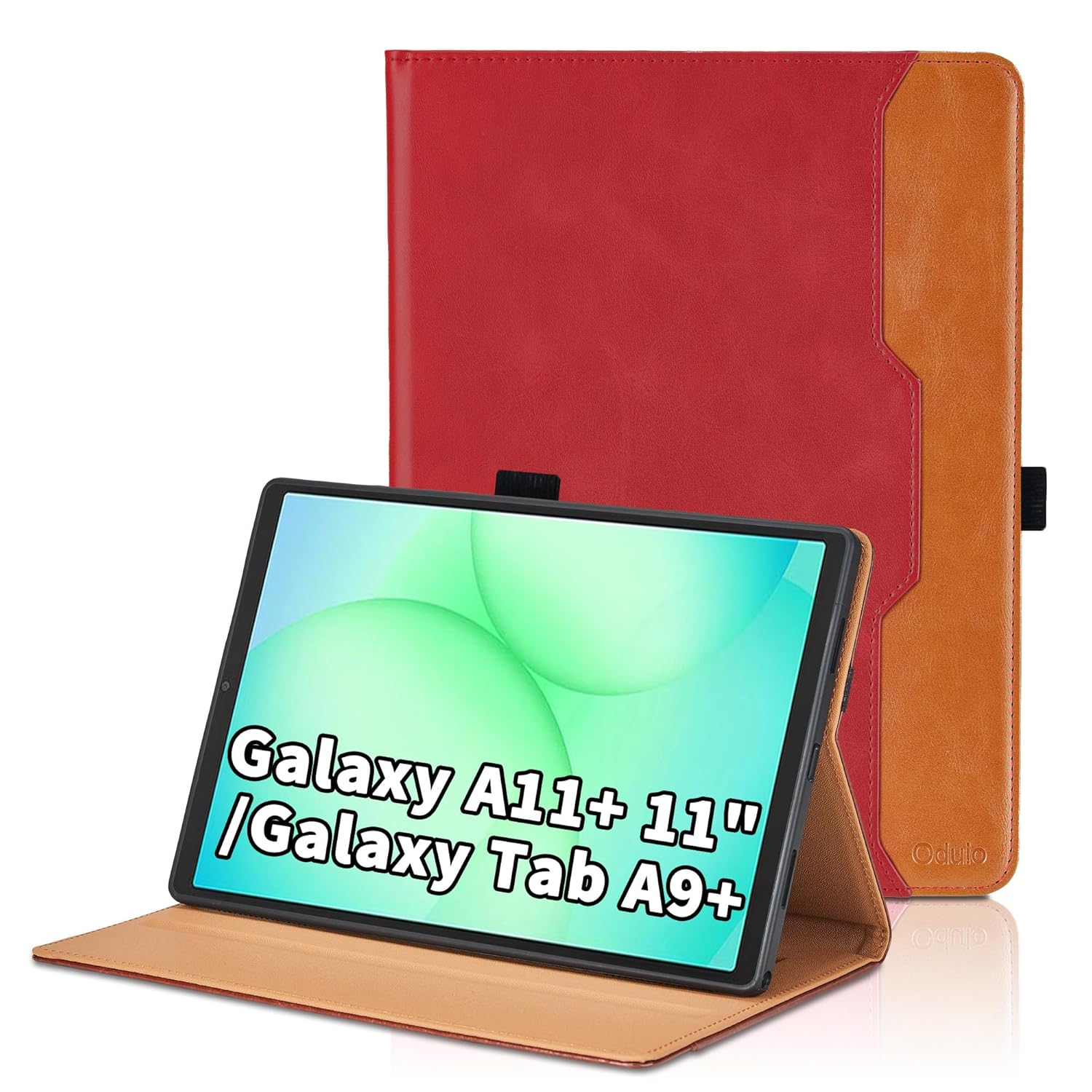 Oduio Samsung Galaxy Tab A9 Plus 11 Inch 2023 Case PU Leather Folio Stand with Hand Strap Pocket Auto Wake Sleep Smart Cover Gray - View 8 of 9