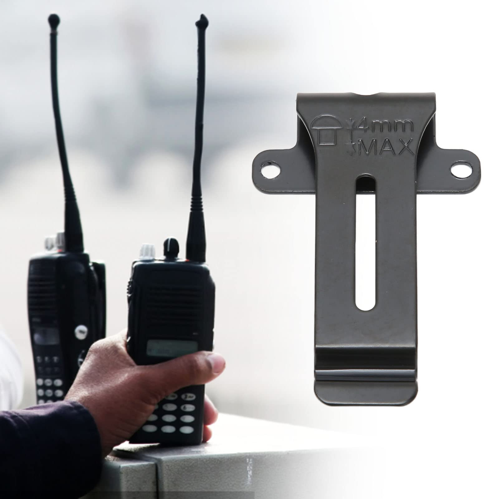 Estink Estink Radio Belt Clip Replacement Pack of 6 Portable Metal Clamp for Handheld Radio TK 208 TK 308 BF 888S Black - View 2 of 9