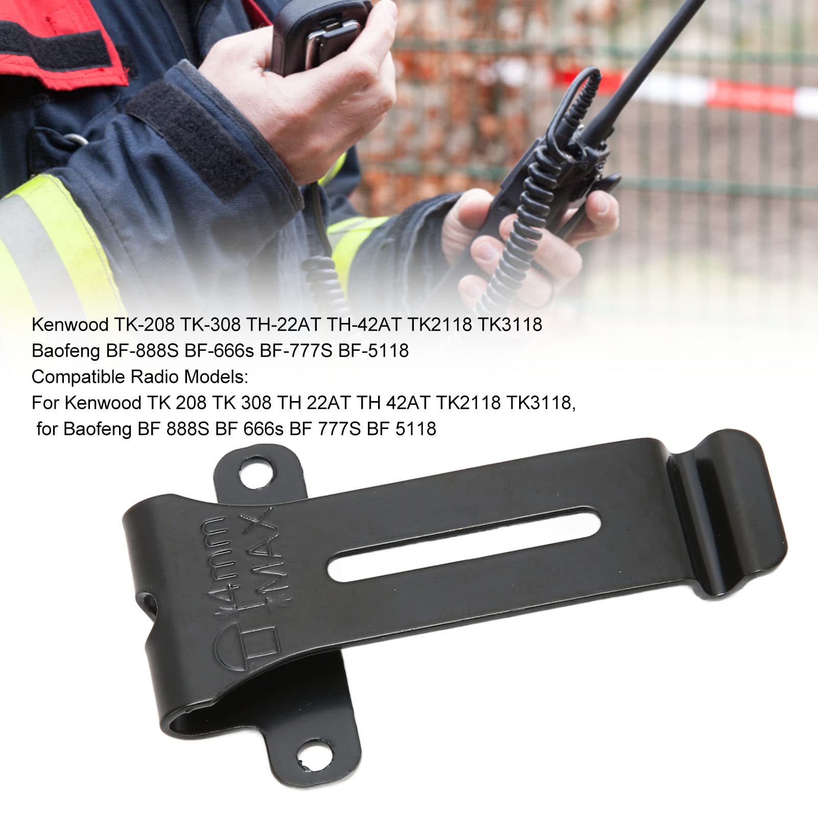 Estink Estink Radio Belt Clip Replacement Pack of 6 Portable Metal Clamp for Handheld Radio TK 208 TK 308 BF 888S Black - View 4 of 9