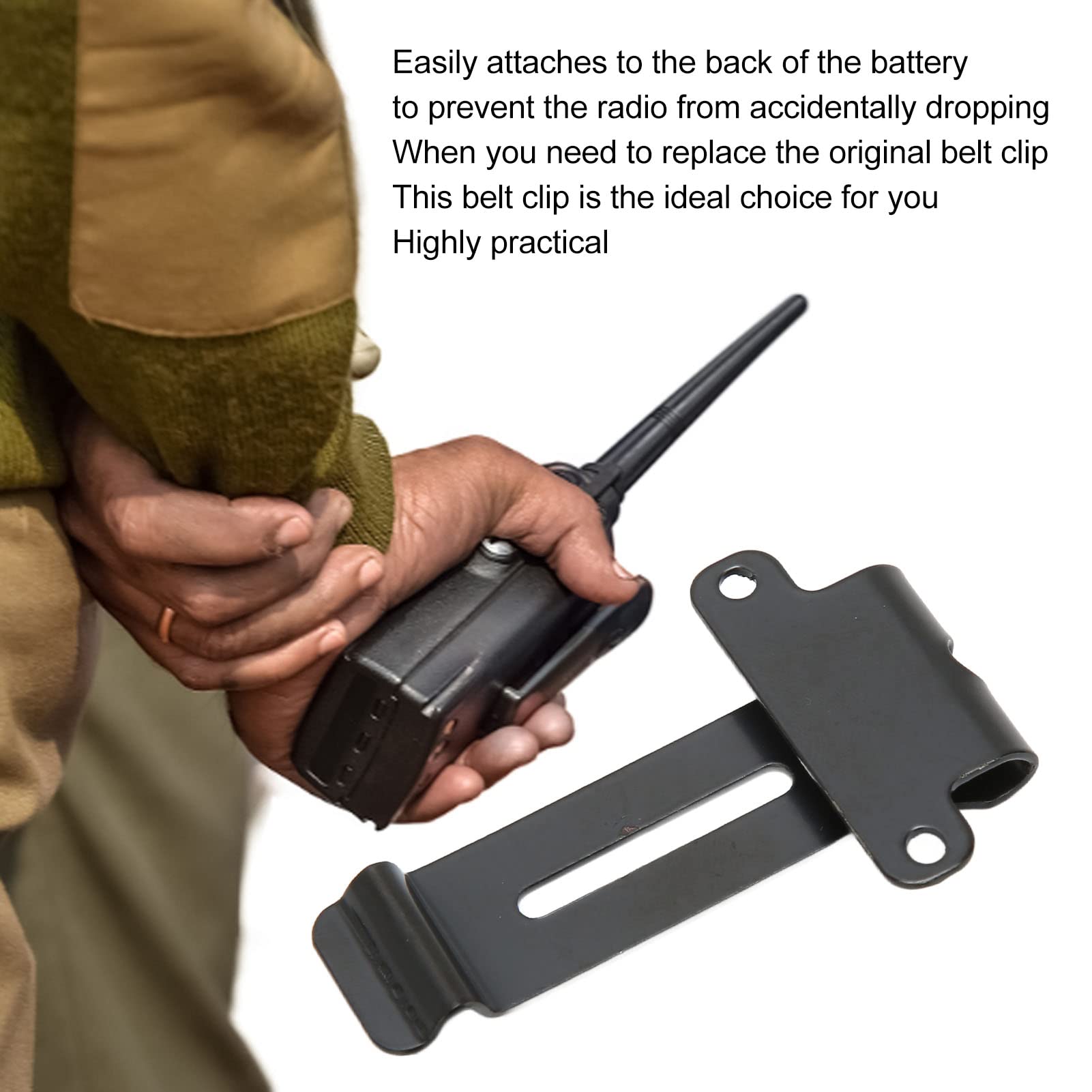 Estink Estink Radio Belt Clip Replacement Pack of 6 Portable Metal Clamp for Handheld Radio TK 208 TK 308 BF 888S Black - View 5 of 9