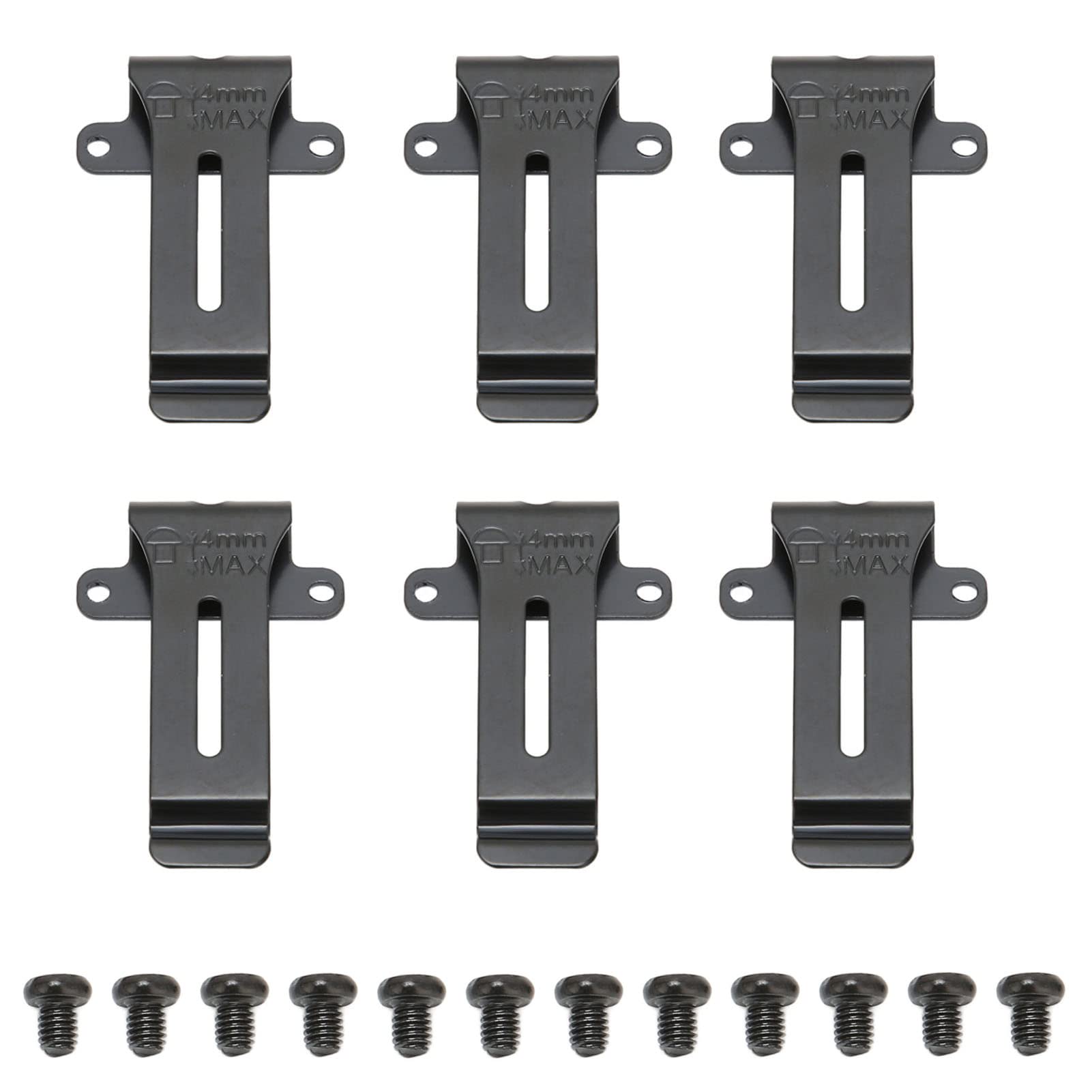Estink Radio Belt Clip Replacement Pack of 6 Portable Metal Clamp for Handheld Radio TK 208 TK 308 BF 888S Black