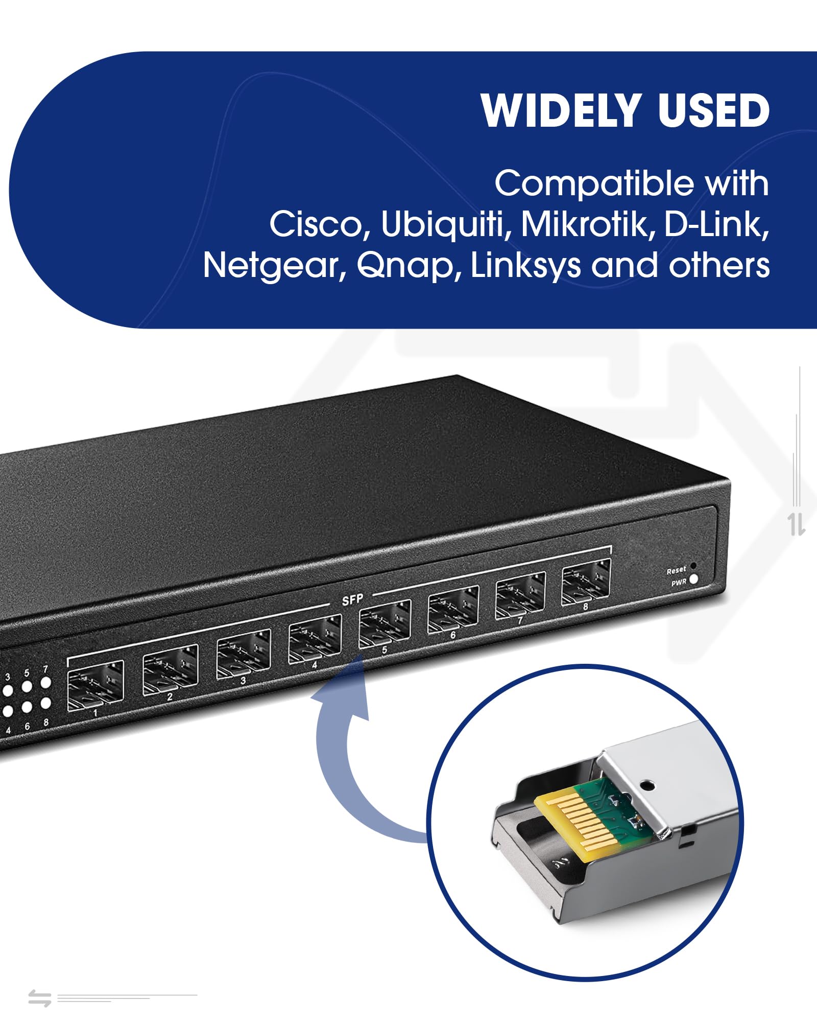 Timaxk Timaxk 1.25G SFP 1000Base-SX 850nm MMF Fiber Transceiver for Cisco Meraki Ubiquiti Mikrotik Intel Netgear D-Link Qnap Linksys and More - View 4 of 6